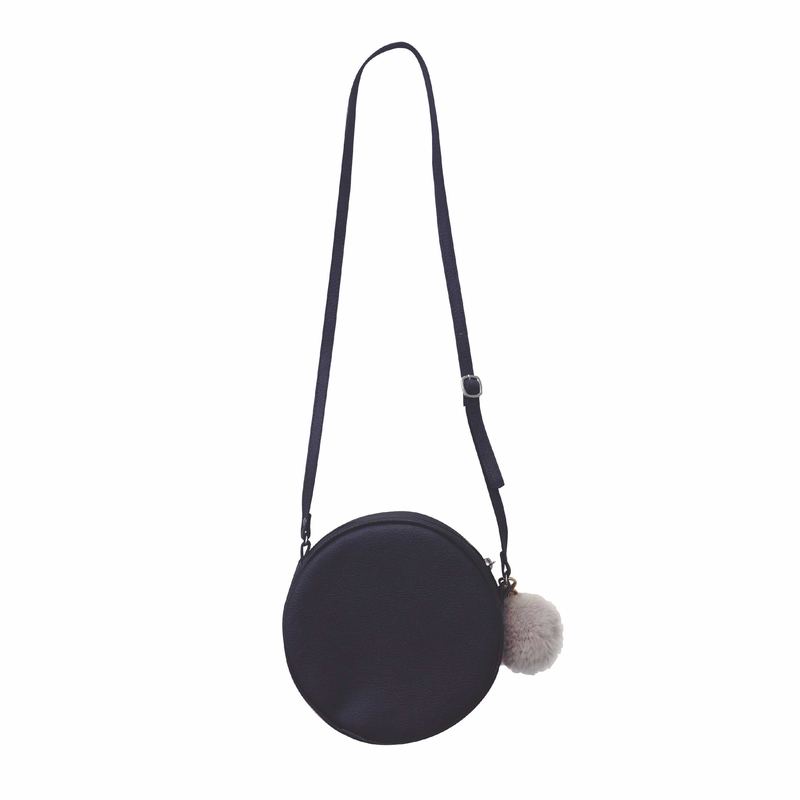 Bolsa redonda personalizada com pompom